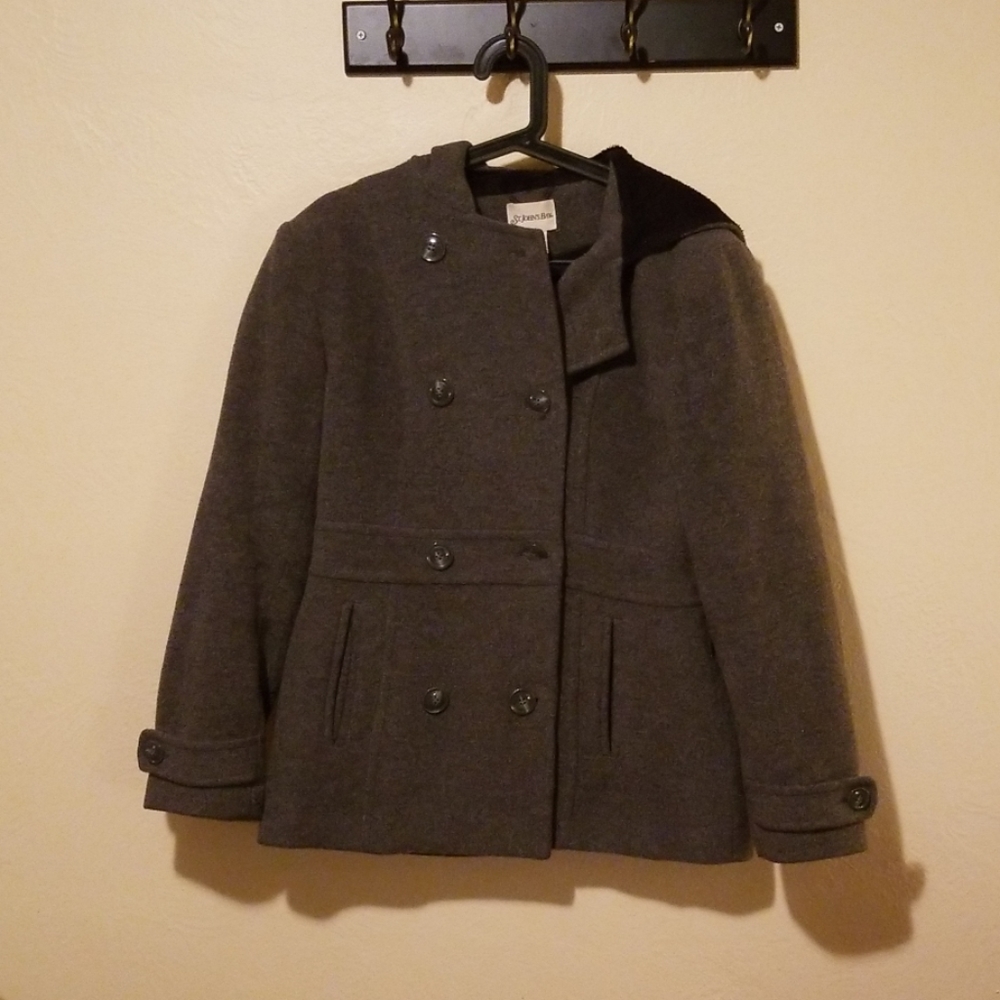 Grey Hooded Peacoat